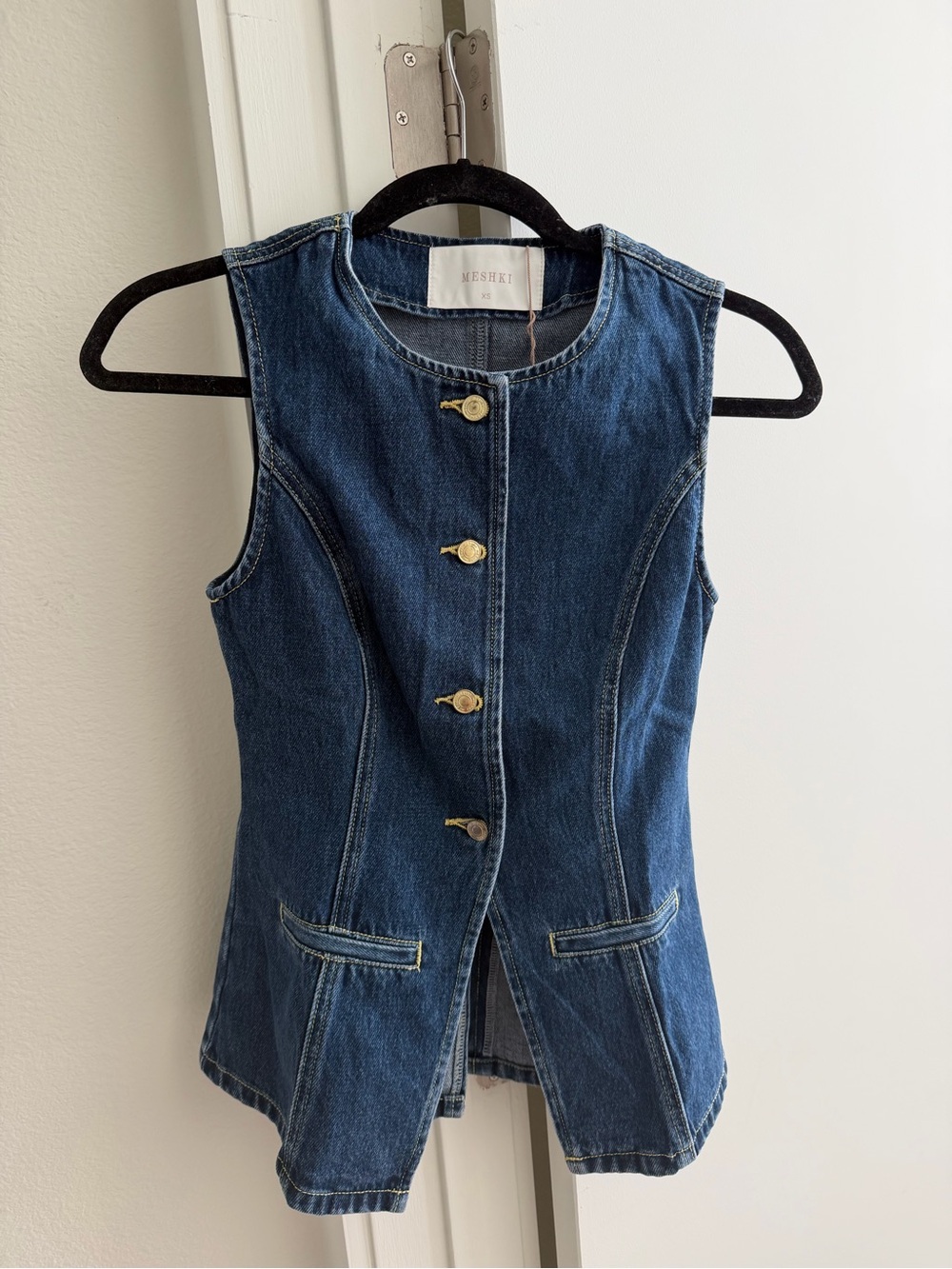 NWT MESHKI denim vest top